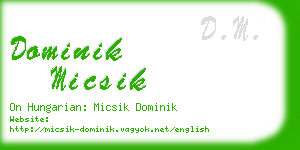 dominik micsik business card